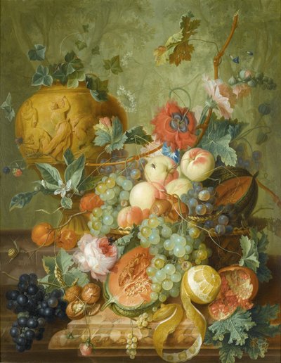 Natura morta di frutta e fiori da Johannes Christianus Roedig